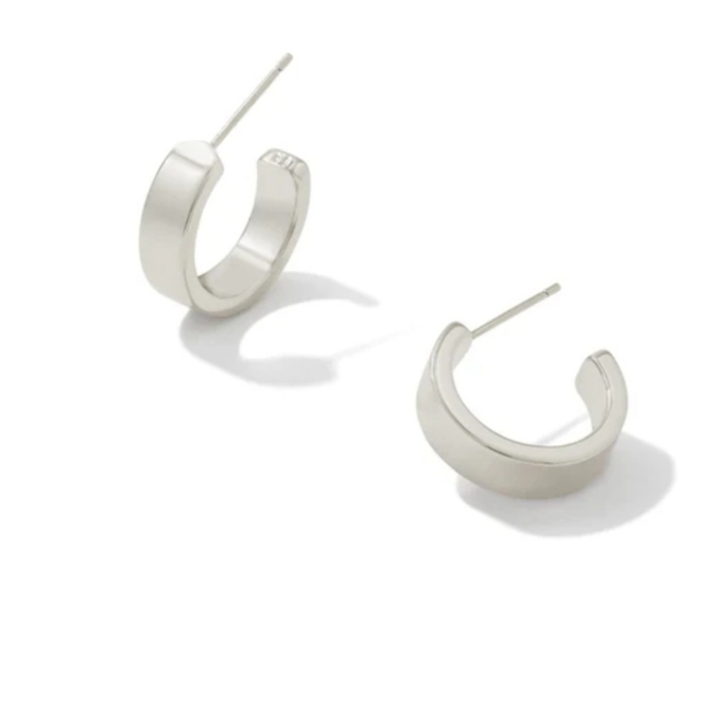 Kendra Scott Henry Huggie Hoop Earrings Rhodium NWT